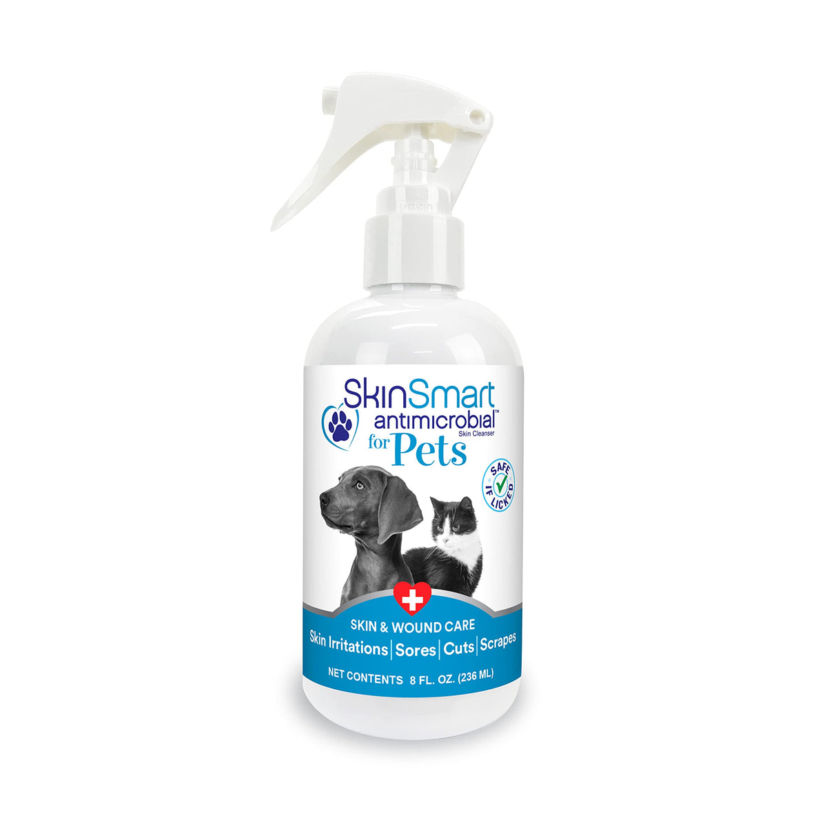 SkinSmart Antimicrobial, botella 8oz para cuidado de heridas en casa.