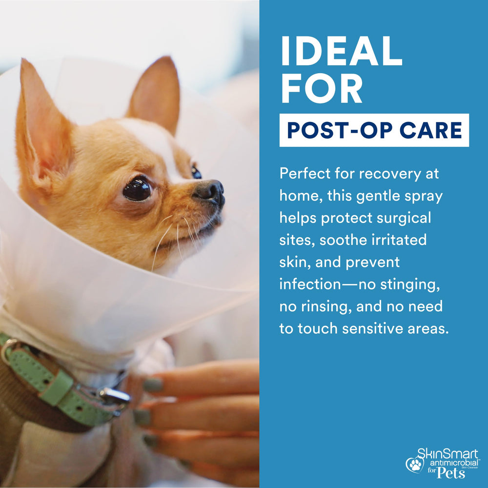 SkinSmart Antimicrobial, spray para uso diario en piel de mascotas.