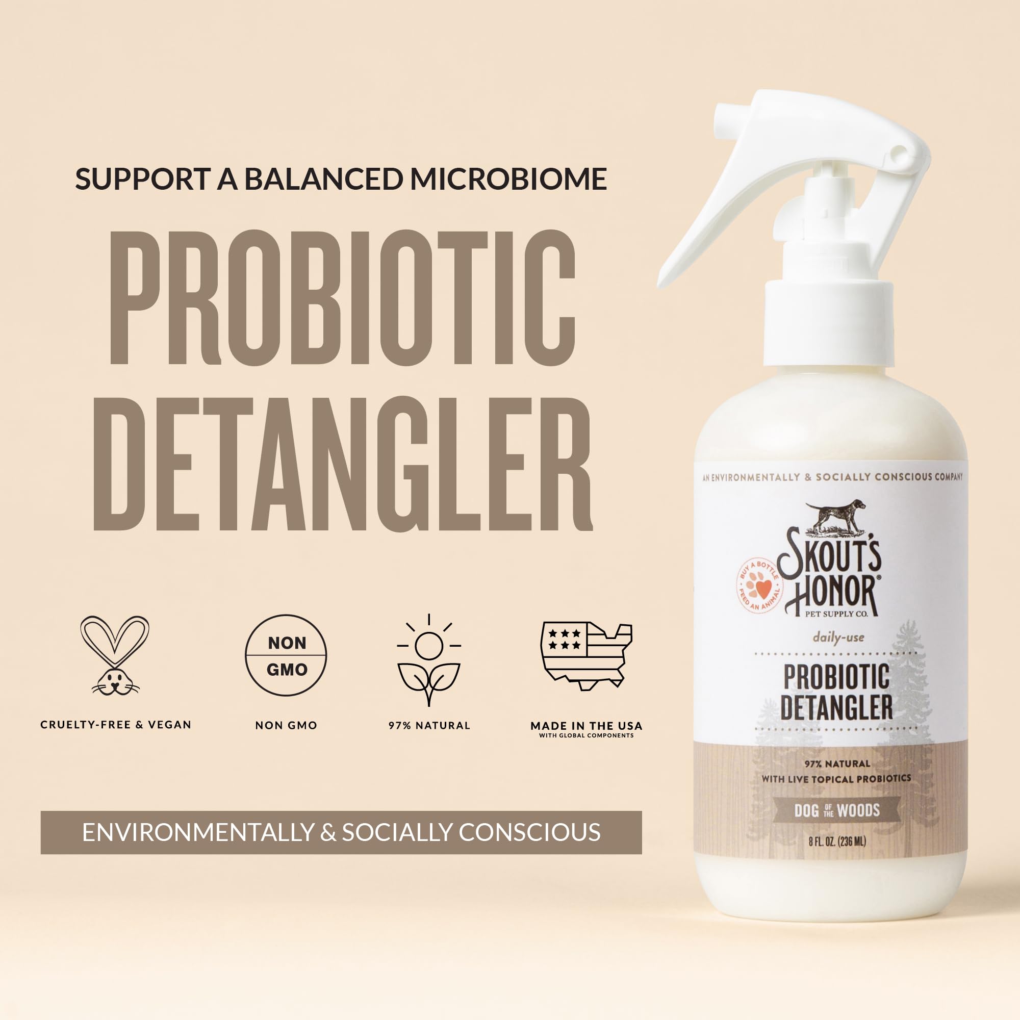 Skout's Honor Detangler, boquilla rociadora para aplicación precisa y cabello sin enredos