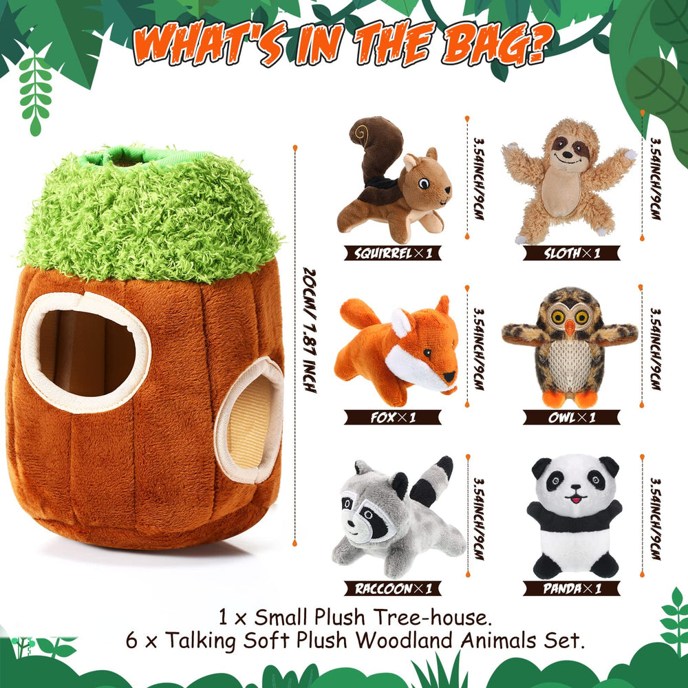 Skylety peluche bosque 1: peluche con chirrido para juego interactivo