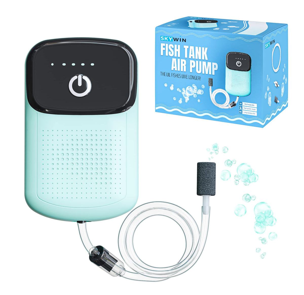 Skywin aireador portátil para carnada en bote: oxigena el agua para cebo.