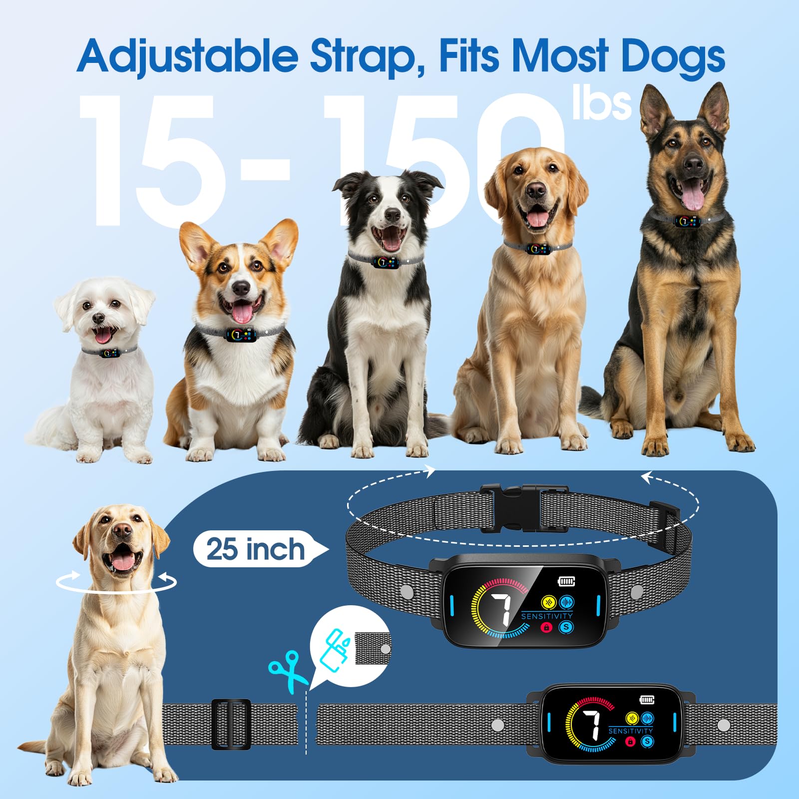 Collar SLAYKAM IP67, resistente al agua y polvo para uso al aire libre.