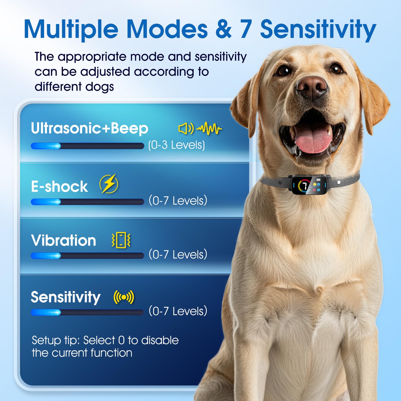 Collar ultrasonico SLAYKAM para perros pequeños, prevención precisa del ladrido.