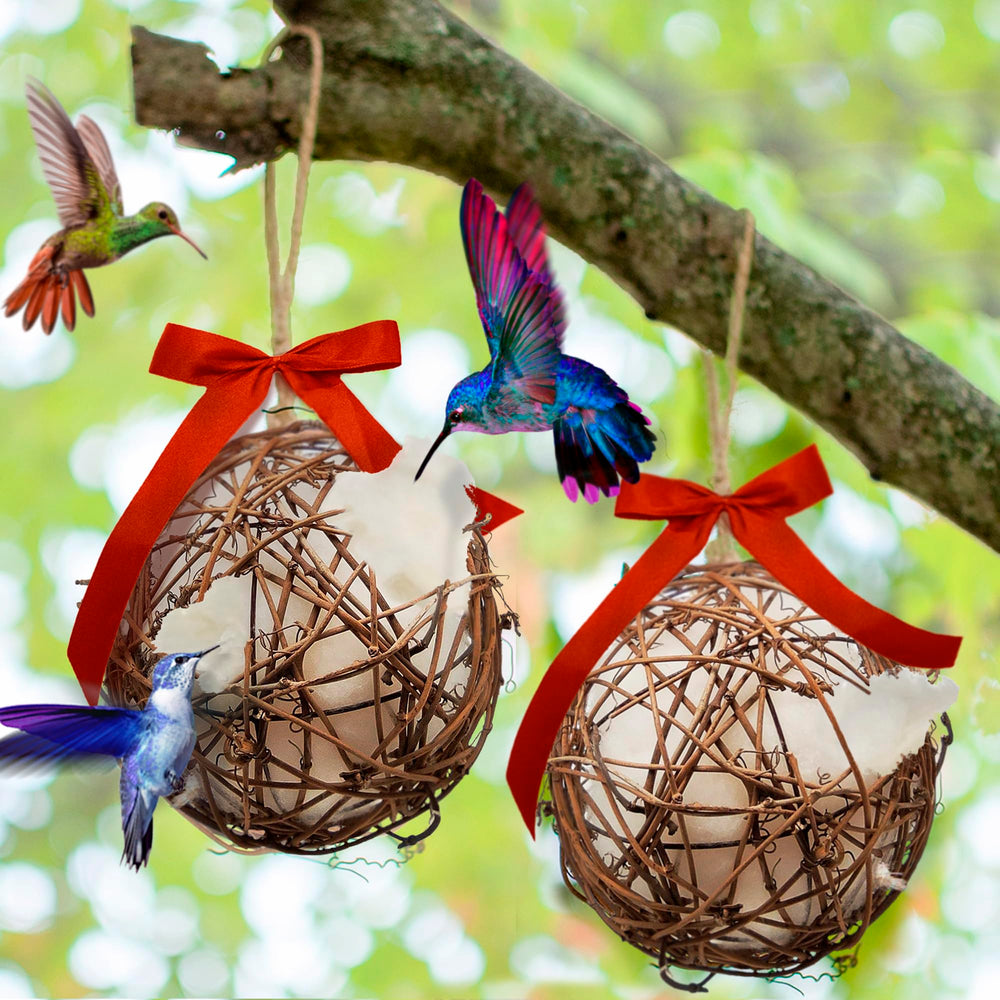 Slivche bolas-nido-colibri: atrae colibríes en jardines exteriores.