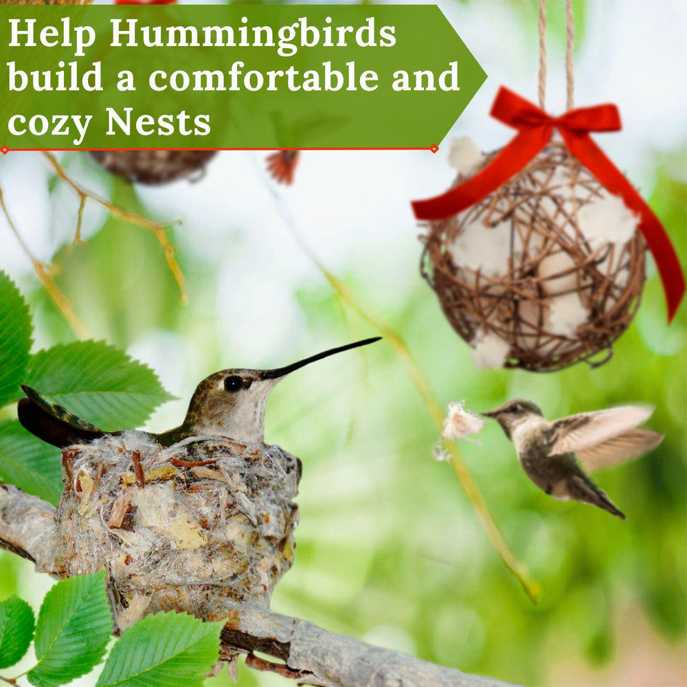 Slivche diametro-nido-colibri: bolas de 4 pulgadas para aves pequeñas.