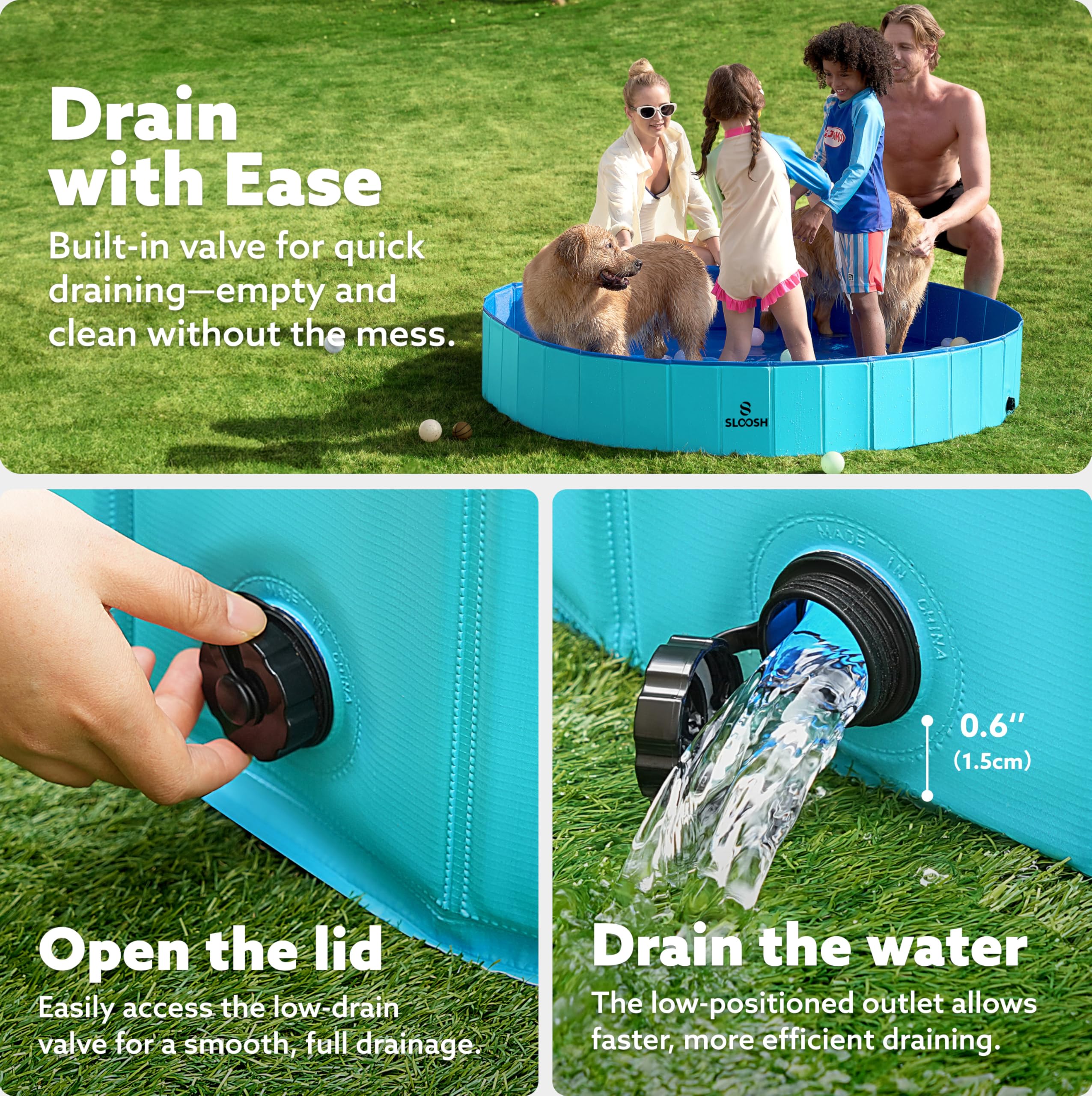 SLOOSH base antideslizante para piscina de mascotas, seguridad en el suelo