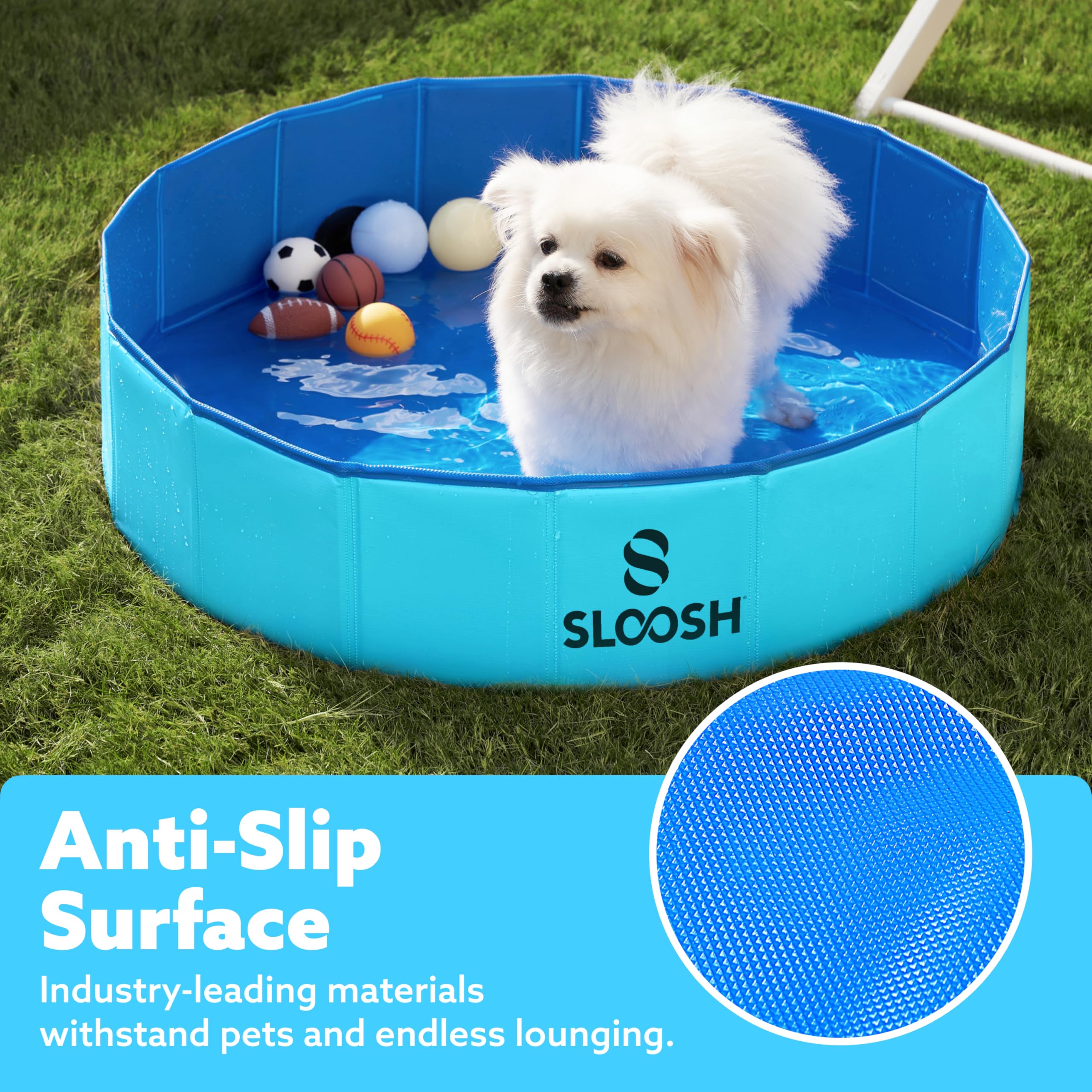 Sloosh piscina para perros, uso interior y exterior, perfecta para días cálidos.