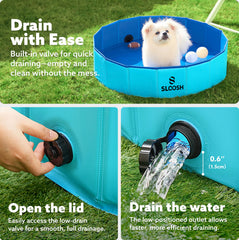 Sloosh piscina para perros, montaje fácil, ideal para jardín.