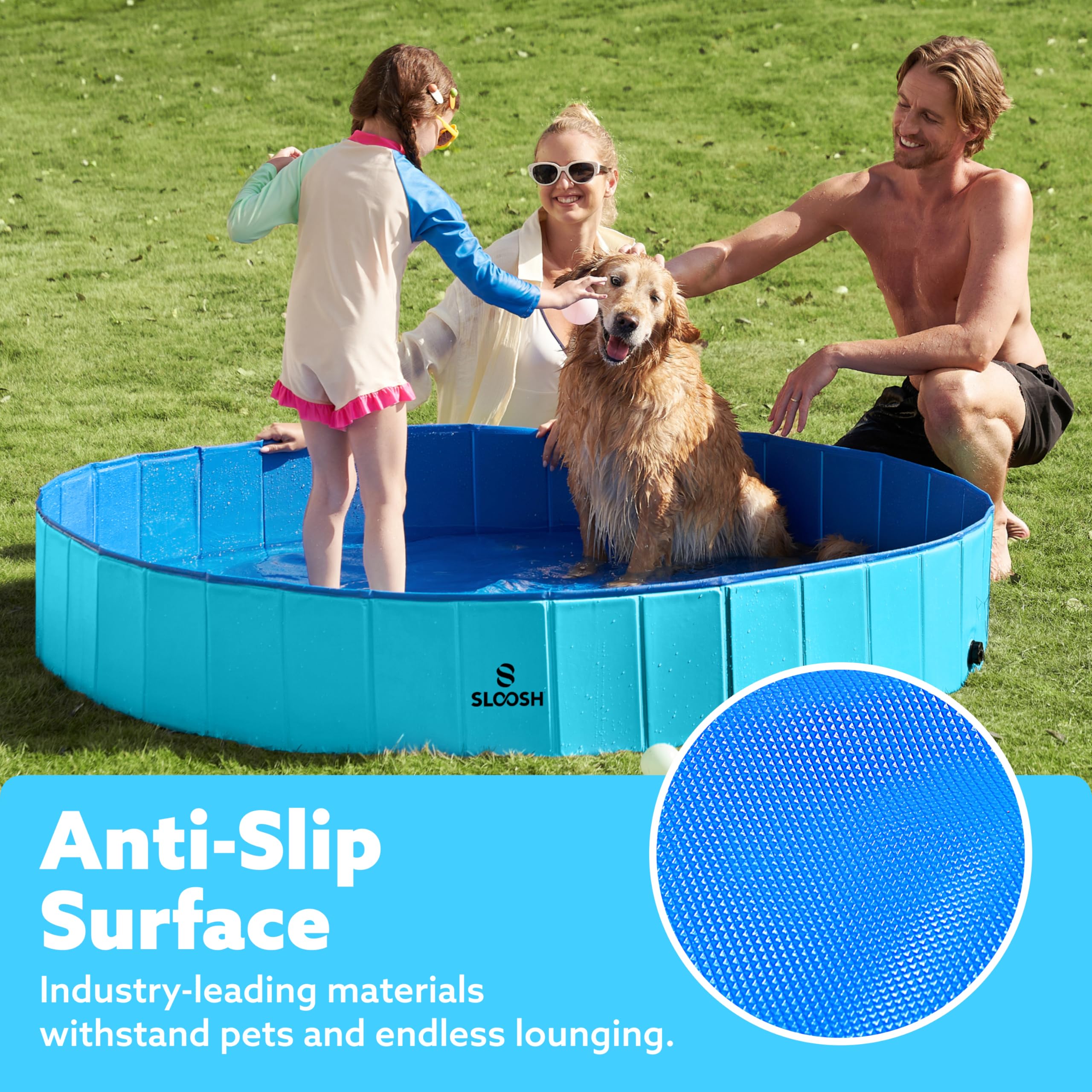 SLOOSH piscina para mascotas con PVC duradero, diseño robusto para chapoteos