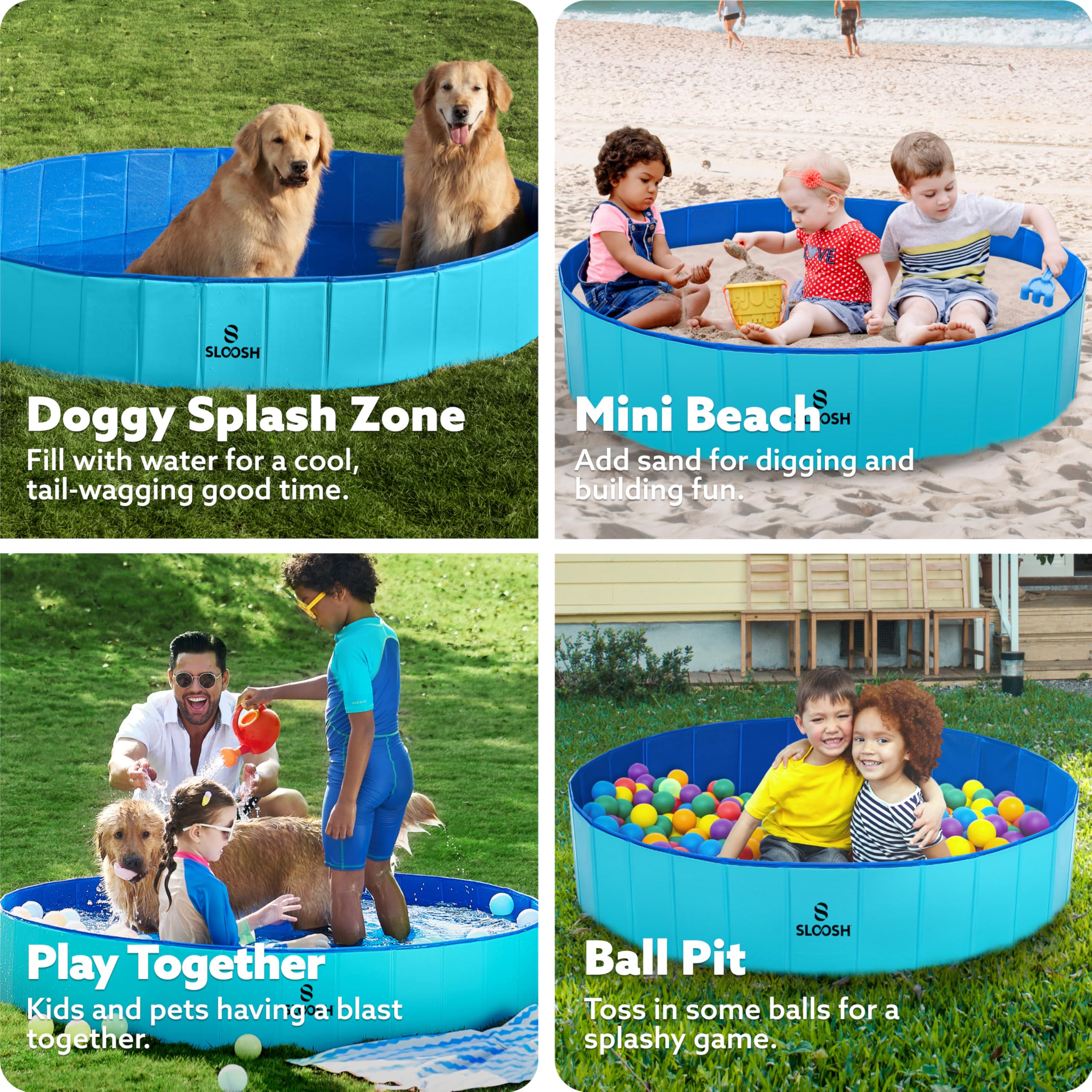 Sloosh uso multifuncional, piscina para mascotas o área de juego.