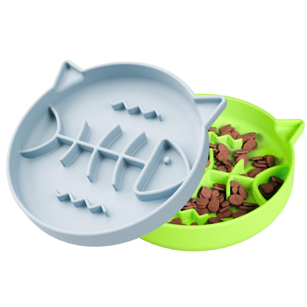 Slowpaw comedero lento de silicona para gato con ventosa, ayuda a comer despacio.
