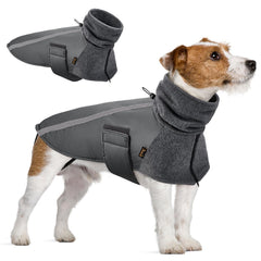 SlowTon abrigo de invierno para perro con cuello alto y bufanda, ideal para paseos fríos.