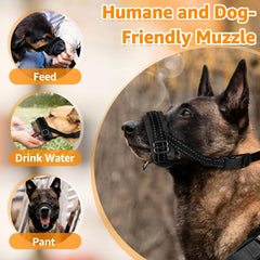 SlowTon bozal ajustable para perros grandes y medianos, ajuste personalizado.