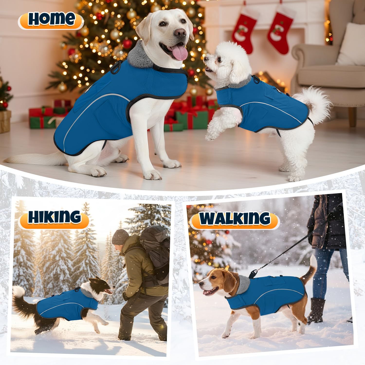 SlowTon capa azul para perros medianos y grandes