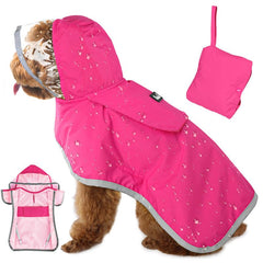 SlowTon capa impermeable para perros con capucha transparente, mantiene al animal seco durante la lluvia