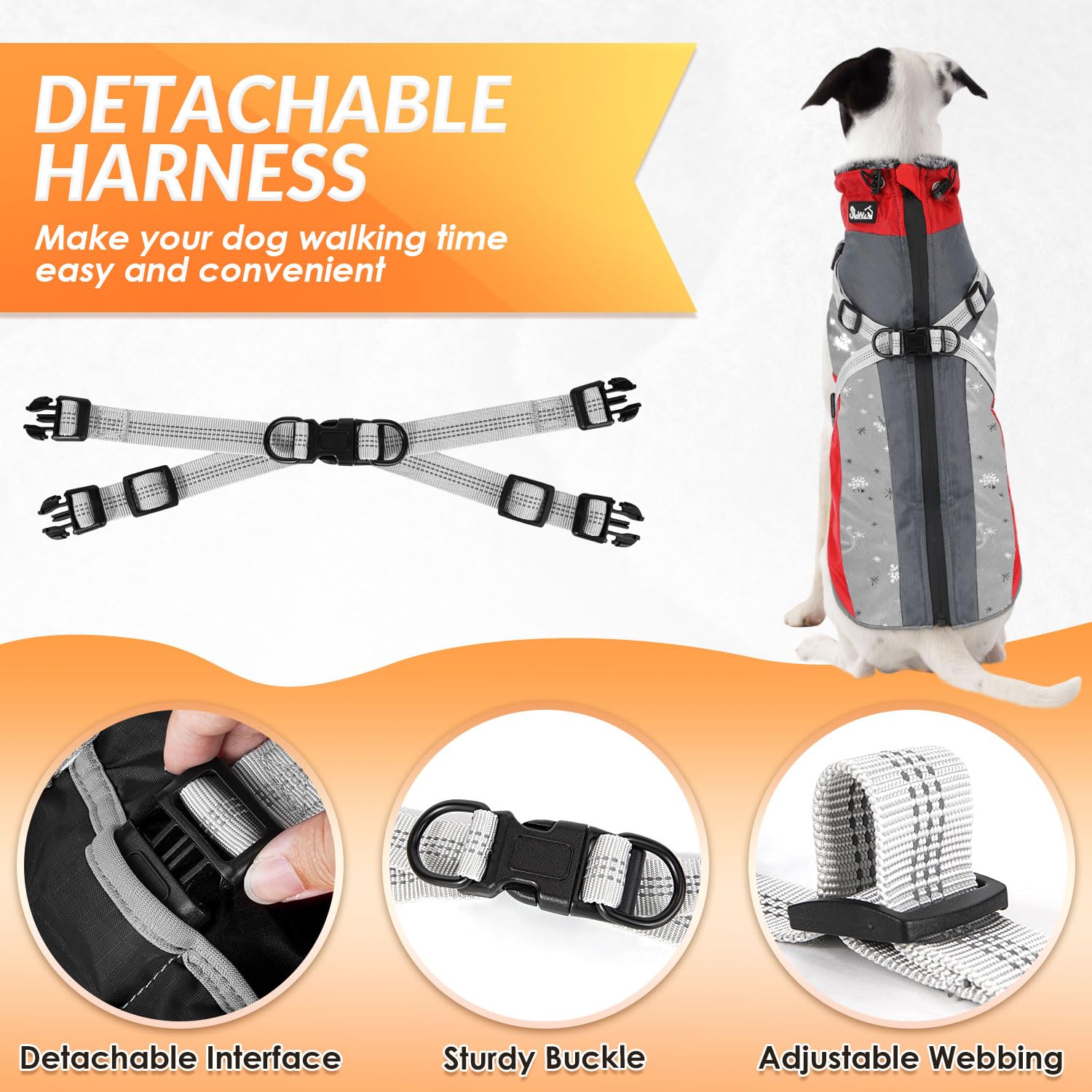 SlowTon chaqueta para perro con tallas ajustables para perros pequeños y medianos.