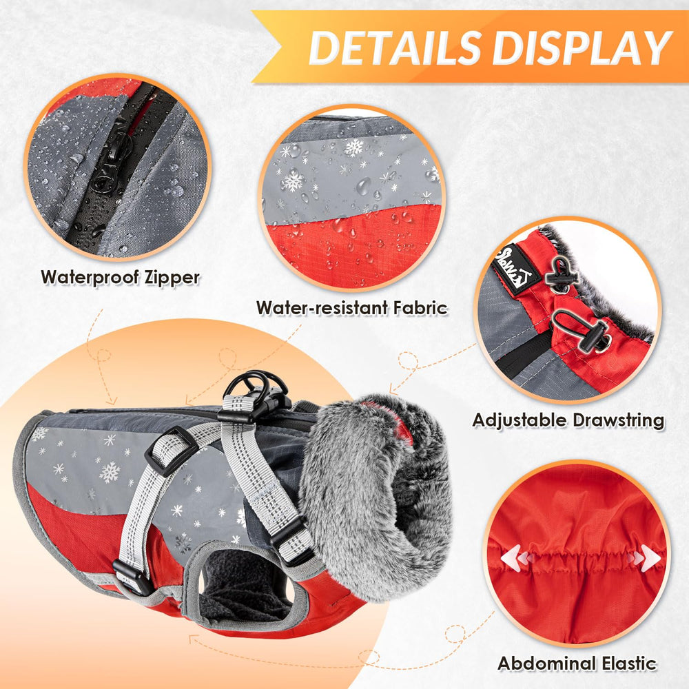 SlowTon chaqueta para perro con cremallera trasera impermeable para vestir rápido.