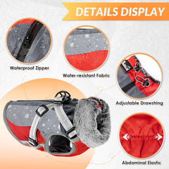 SlowTon chaqueta para perro con cremallera trasera impermeable para vestir rápido.
