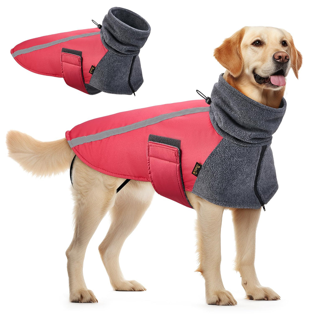 Chaqueta SlowTon para perro con cuello alto integrado, ideal para paseos fríos.