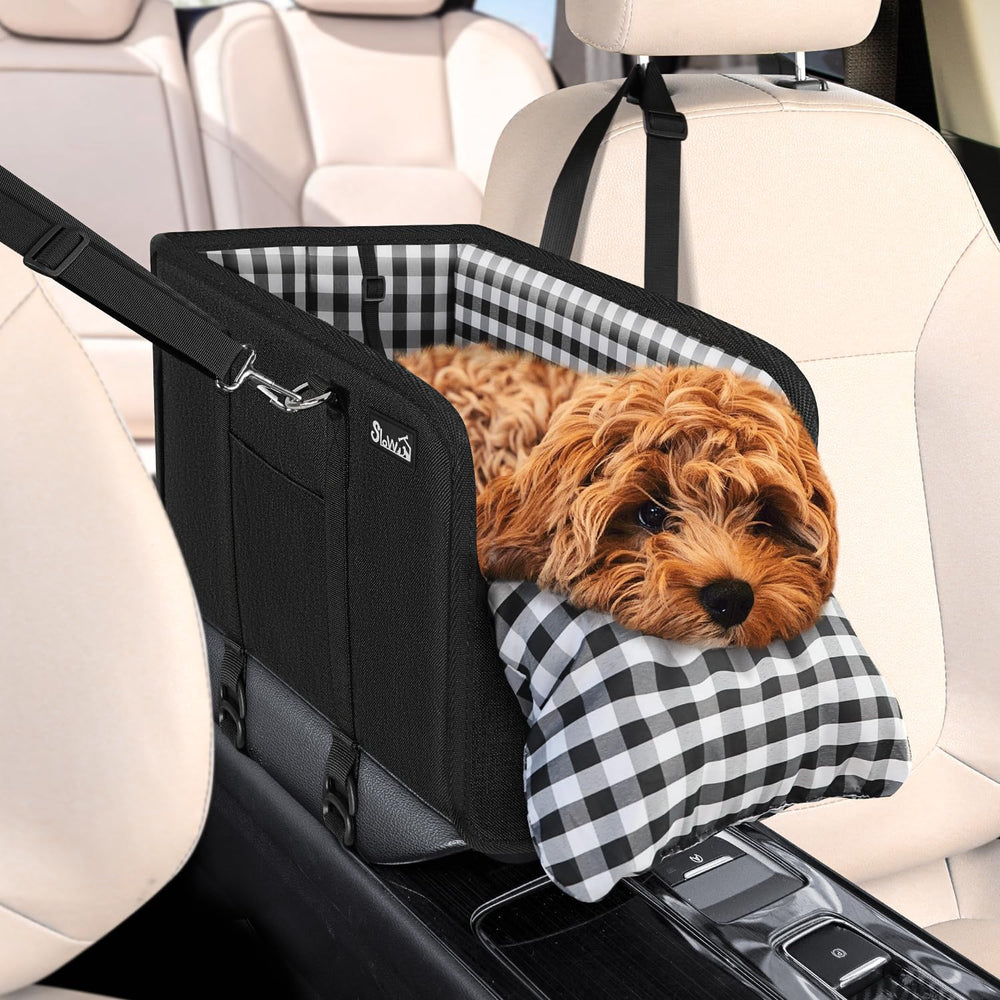 SlowTon consola-perro-coche: asiento estable para viajes con mascota.
