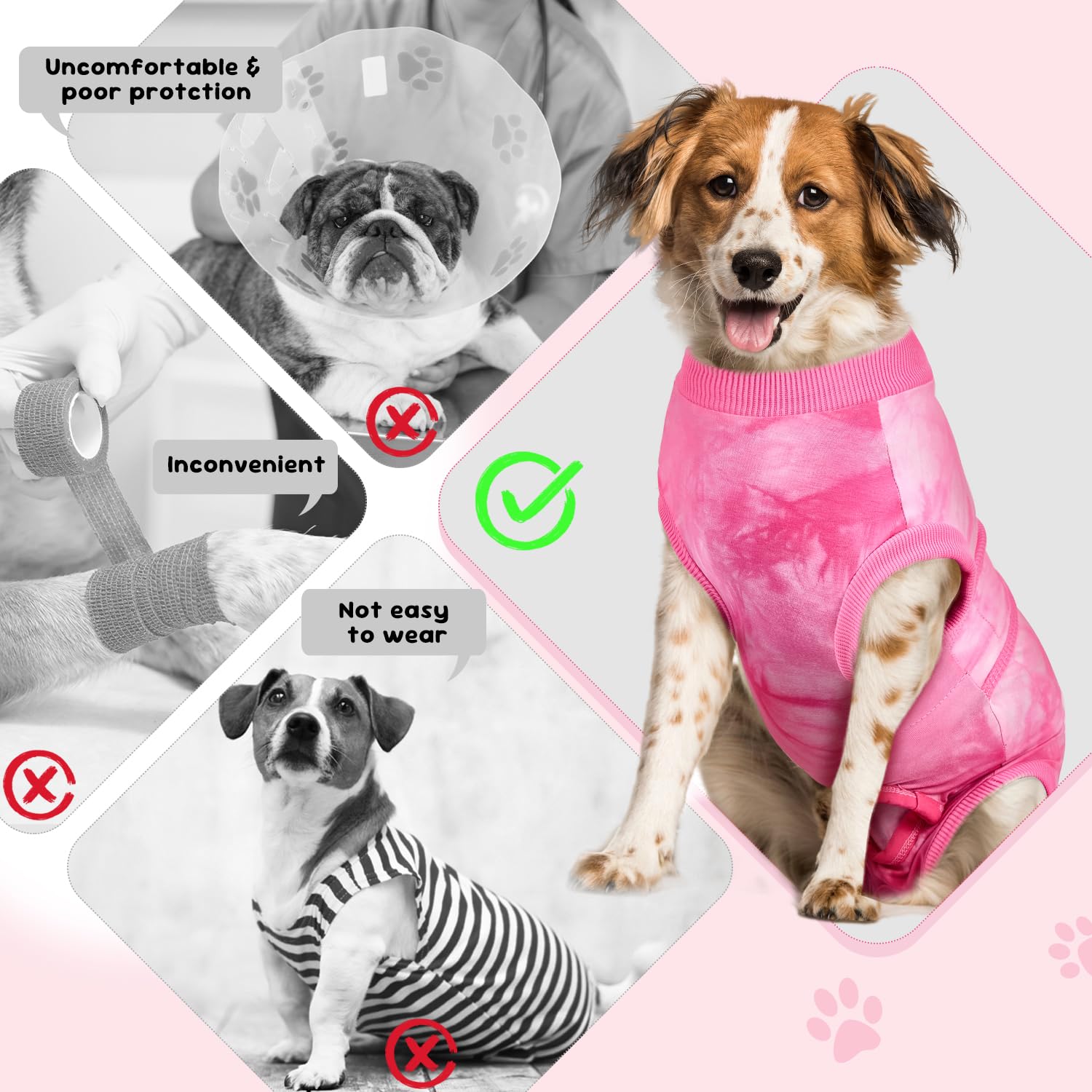 SlowTon diseño rosa XXL, ajuste cómodo para perros de torso ancho.
