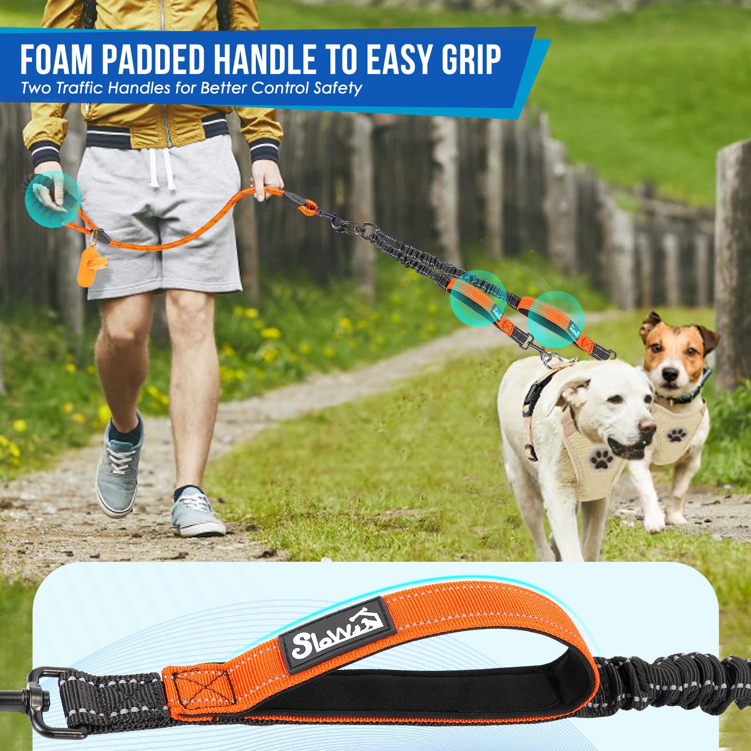 SlowTon amortiguación bungee de 35 pulgadas para absorción suave durante caminatas