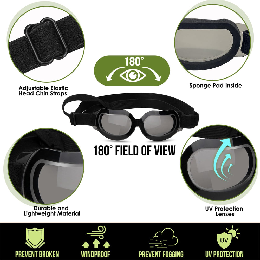 Gafas SlowTon para perro con lentes durables para días soleados.
