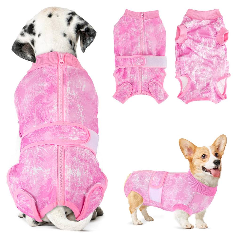 SlowTon traje de recuperación con cremallera dorsal para perros, facilita vestir tras cirugía.