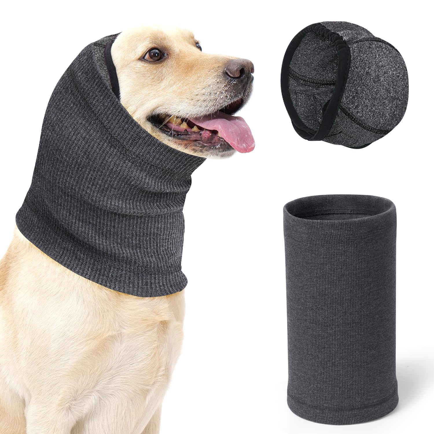 SlowTon orejas para perro con capucha, dos piezas para calma y protección