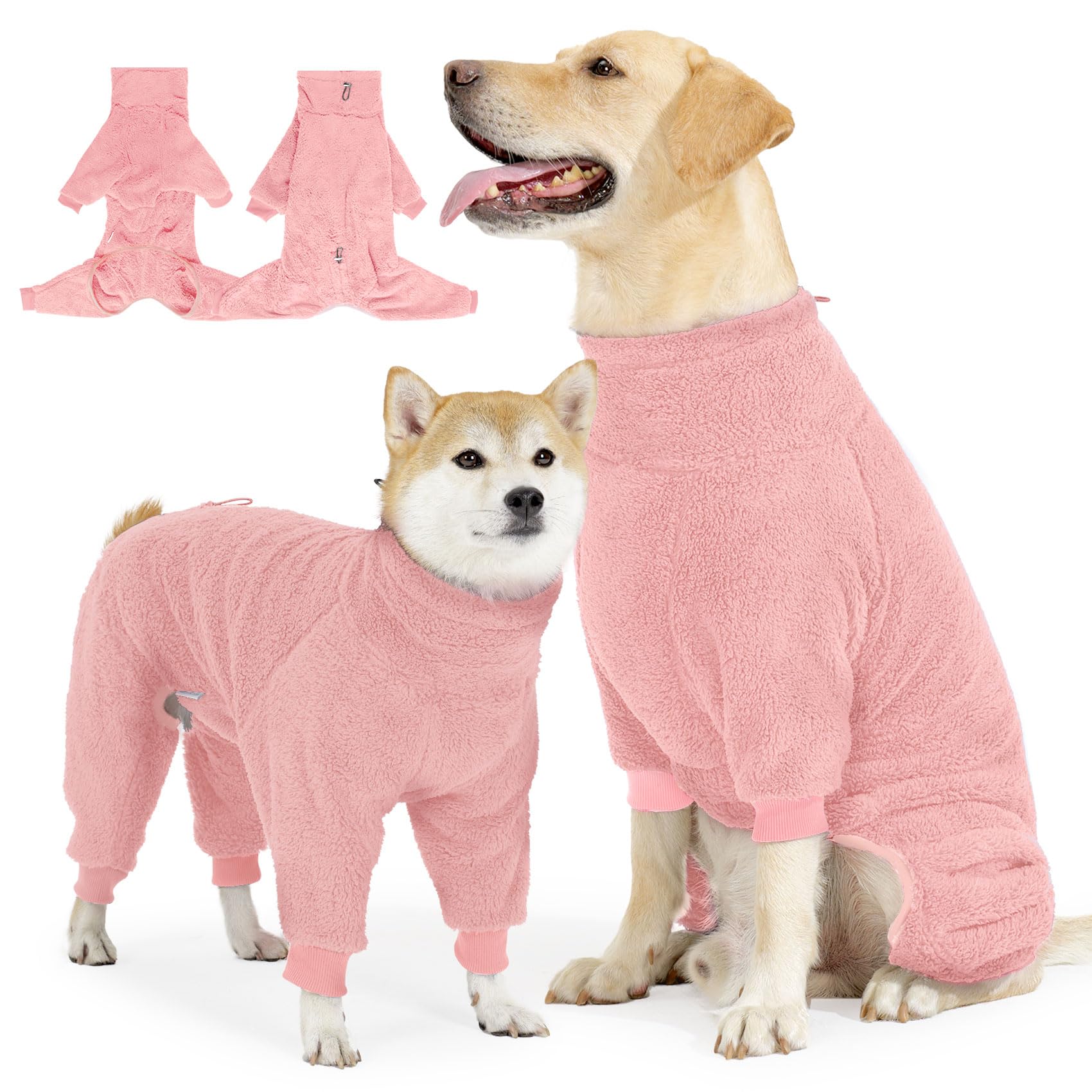 SlowTon pijama para perro, frente, ofrece calor suave para paseos fríos.
