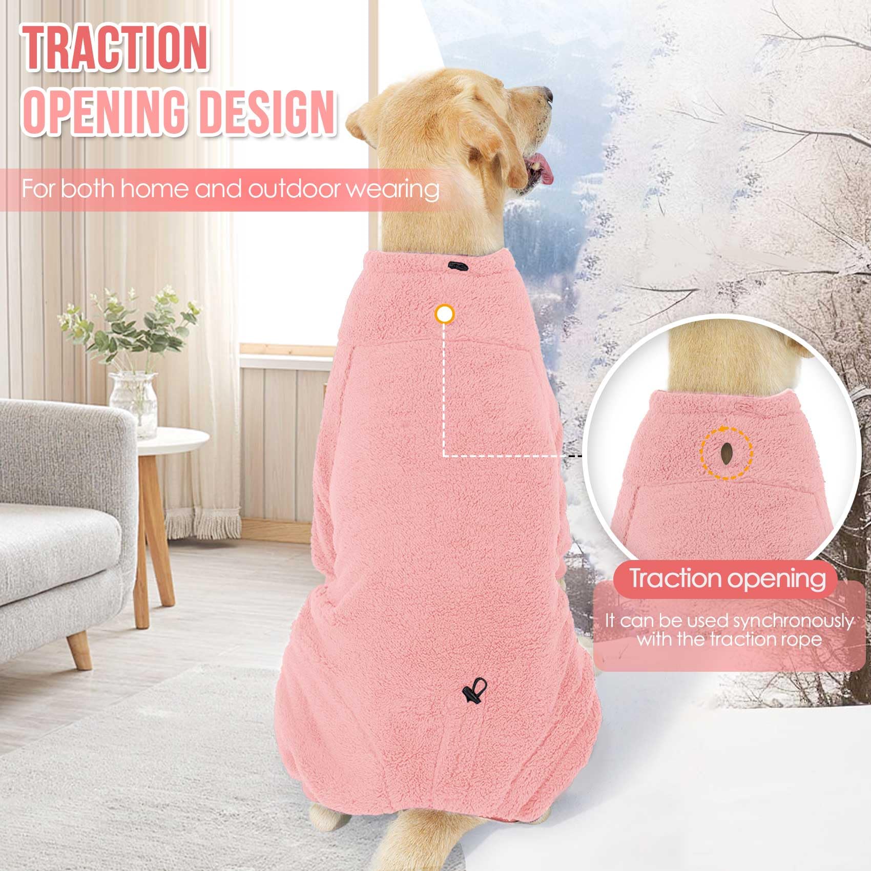 SlowTon pijama para perro, puños elásticos en patas para movimiento libre.