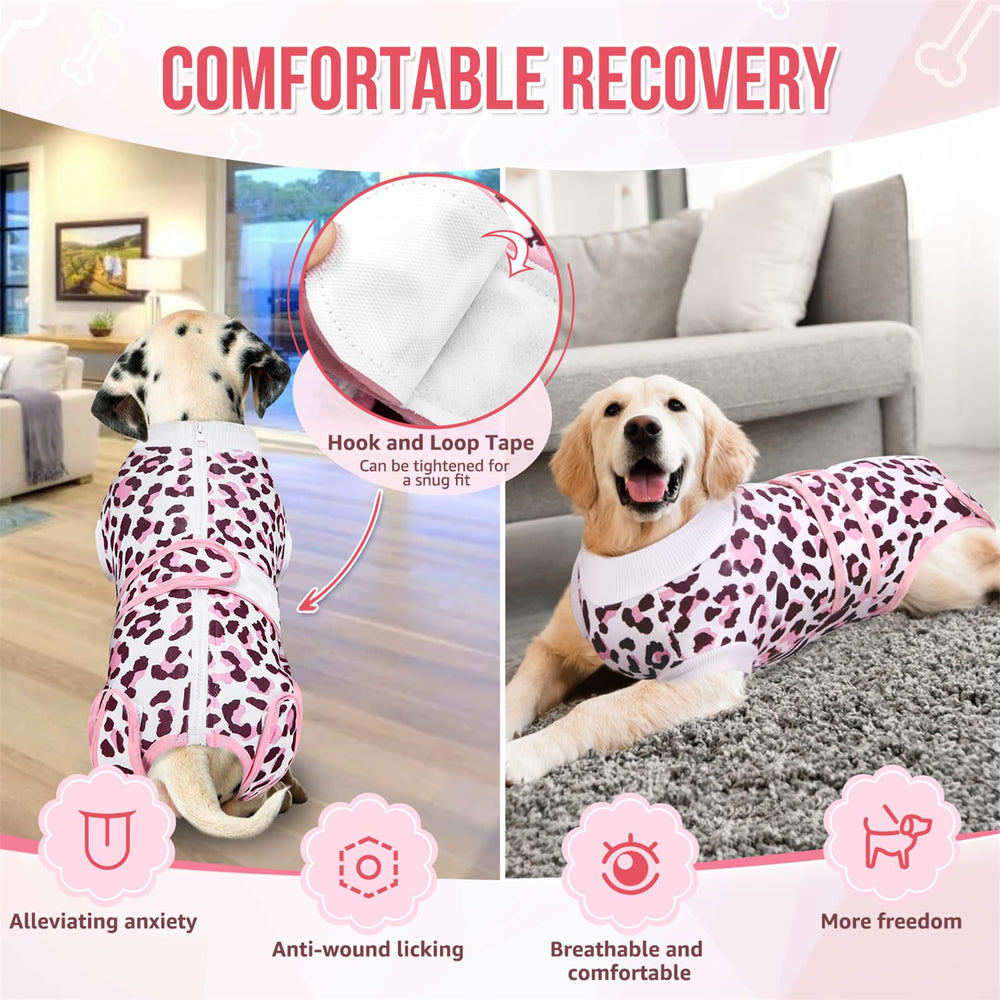 SlowTon Recovery Suit: estampado rosa-leopardo para estilo y comodidad.