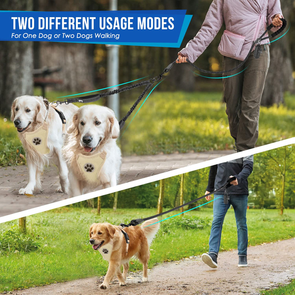 SlowTon uso cómodo para dos perros, ideal para entrenar y caminar.
