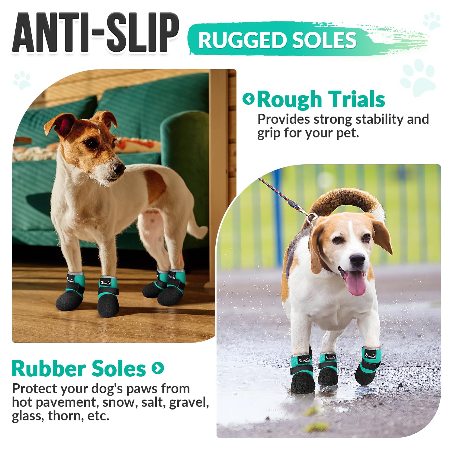 SlowTon zapatos para perros con velcro permiten ajuste seguro y rápido