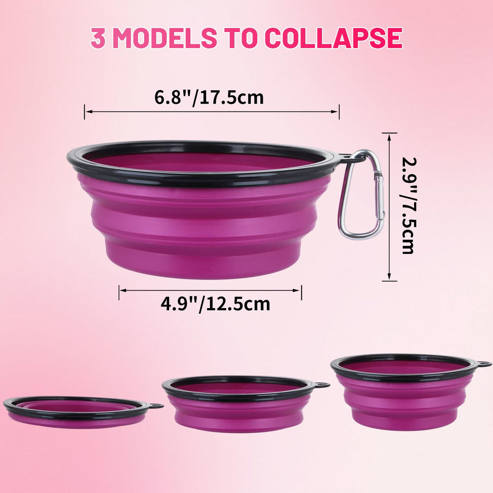 SLSON cuenco de agua y comida plegable, ahorro de espacio para maleta o bolso.