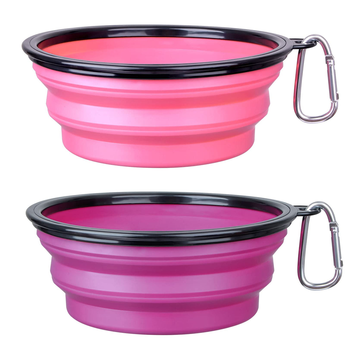 Cuenco plegable SLSON para perros rosa, perfecto para viajar con tu mascota y comer en ruta.