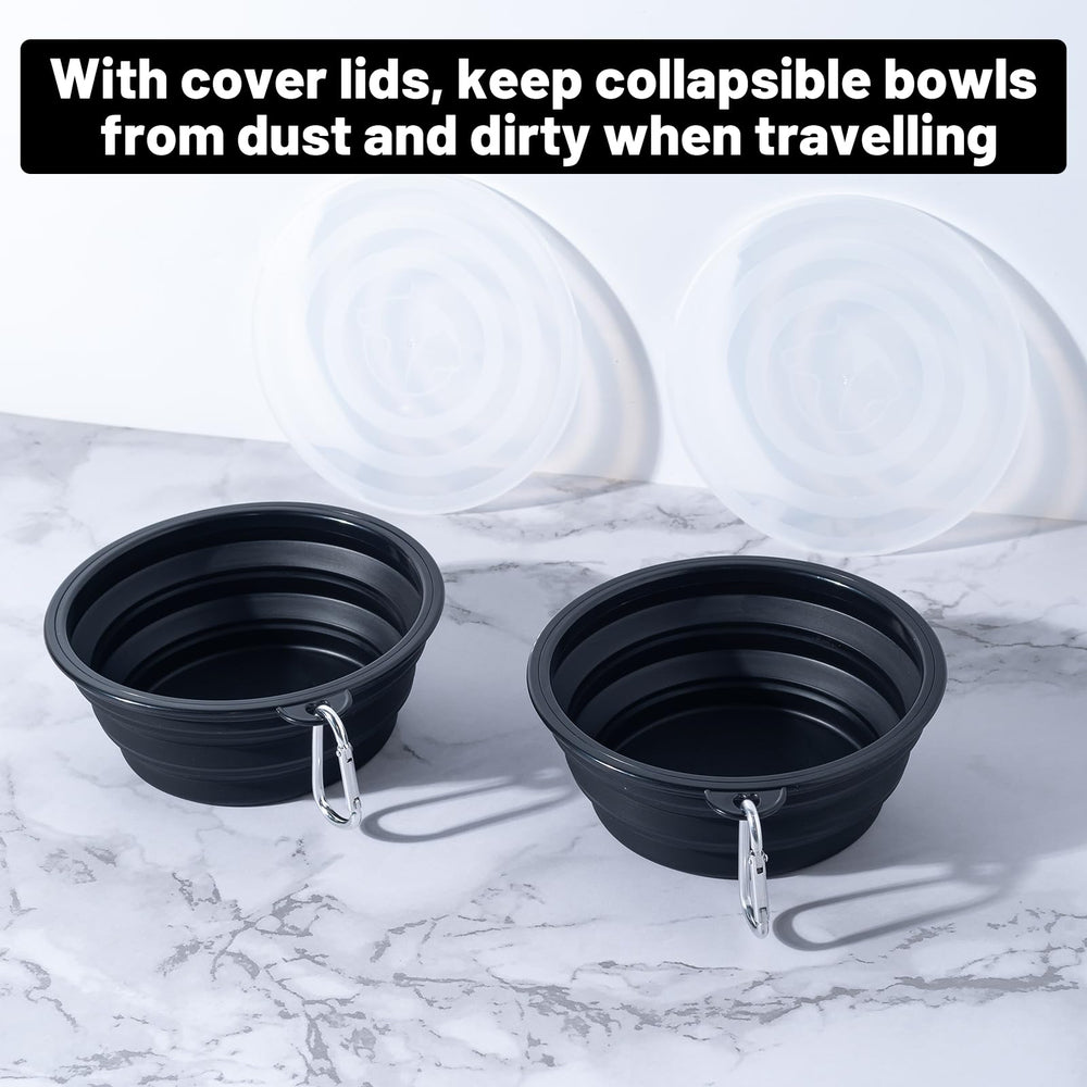 SLSON juego de dos tazones plegables compactos para mascotas.