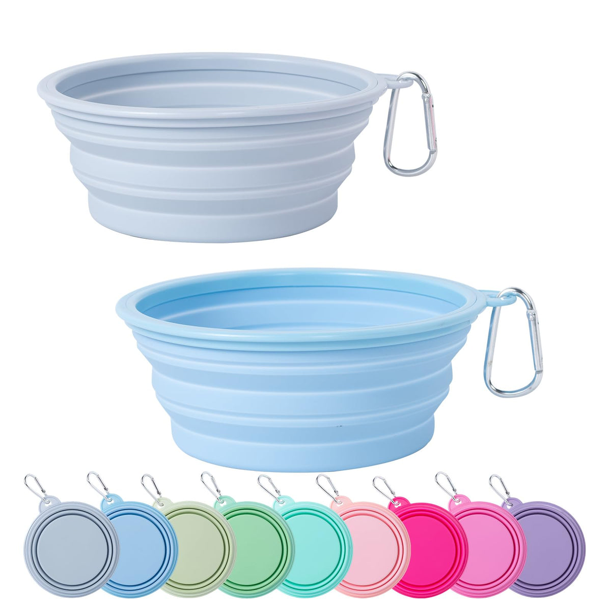 SLSON tazón plegable azul macaron para perros, ideal para beber durante paseos