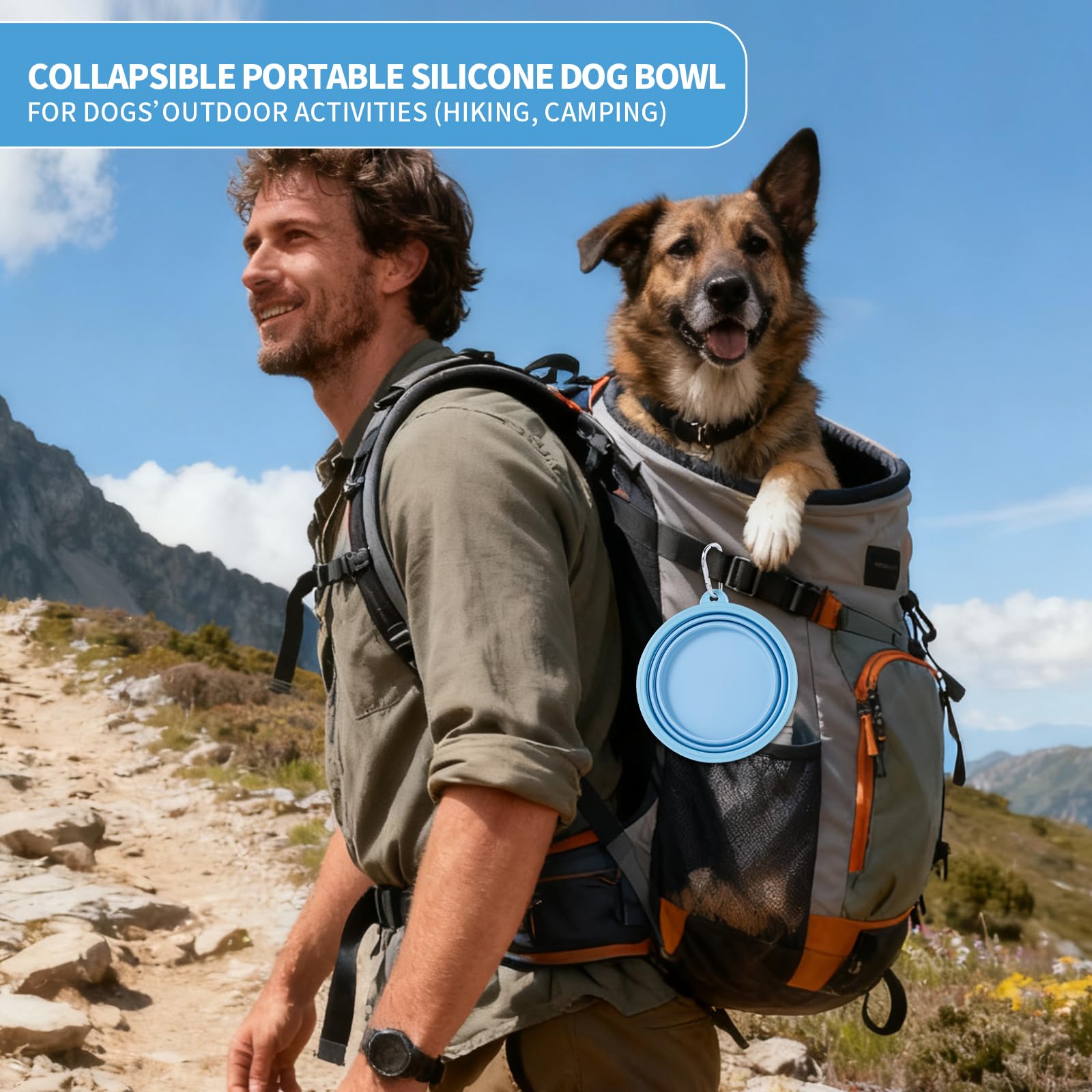 SLSON tazón plegable con borde reforzado, diseño estable para mascotas