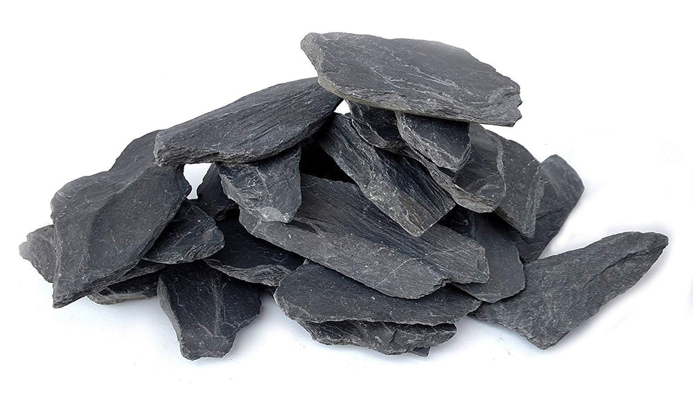 Small World Slate & Stone: piedras de pizarra para acuarios, tamaño 3-5 pulgadas, aspecto natural.