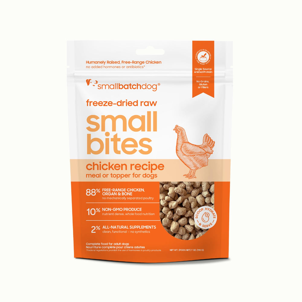 smallbatch alimento para perros liofilizado de pollo, bocados listos para servir