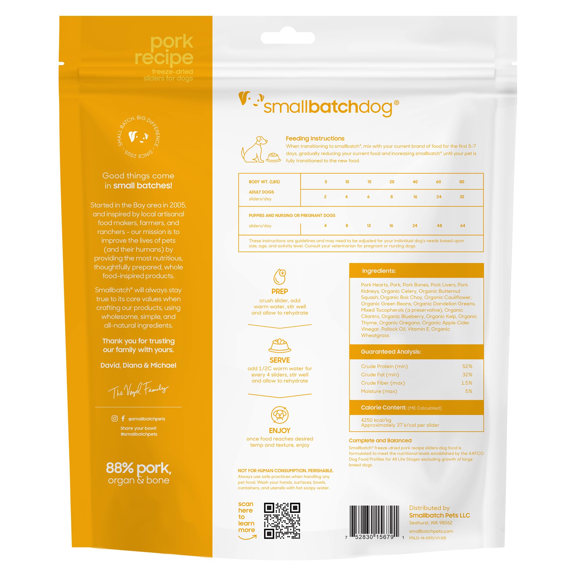 smallbatch Pets proteína alta con cerdo para perros activos