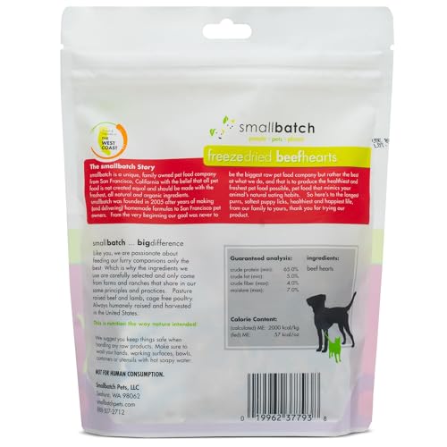 Ingrediente único corazón de res liofilizado, snack saludable para mascotas.