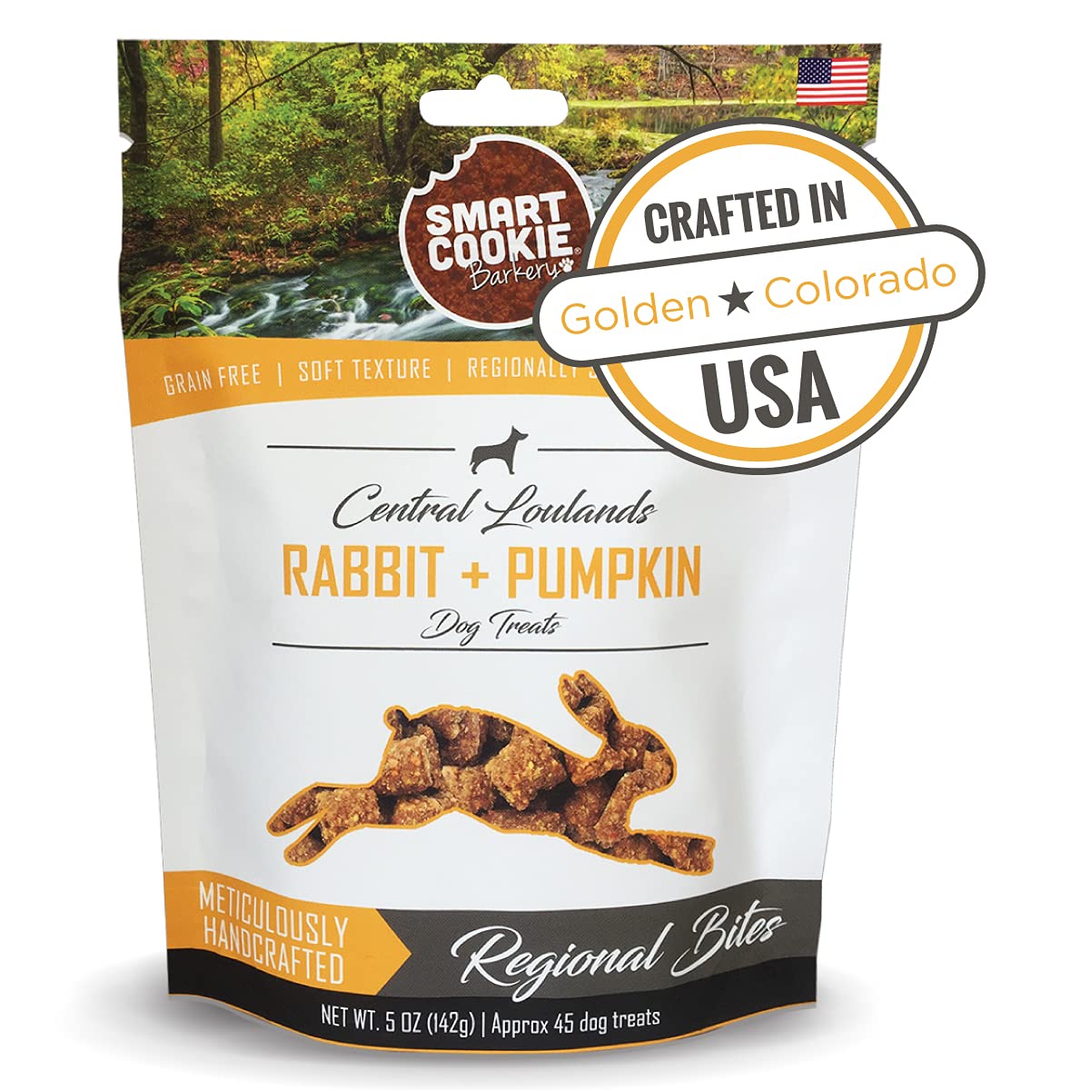 Smart Cookie trato conejo-calabaza en empaque, ideal para entrenamiento suave.