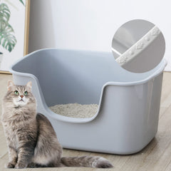 Smart Paws arenero extragrande, vista frontal abierta, ideal para gatos grandes