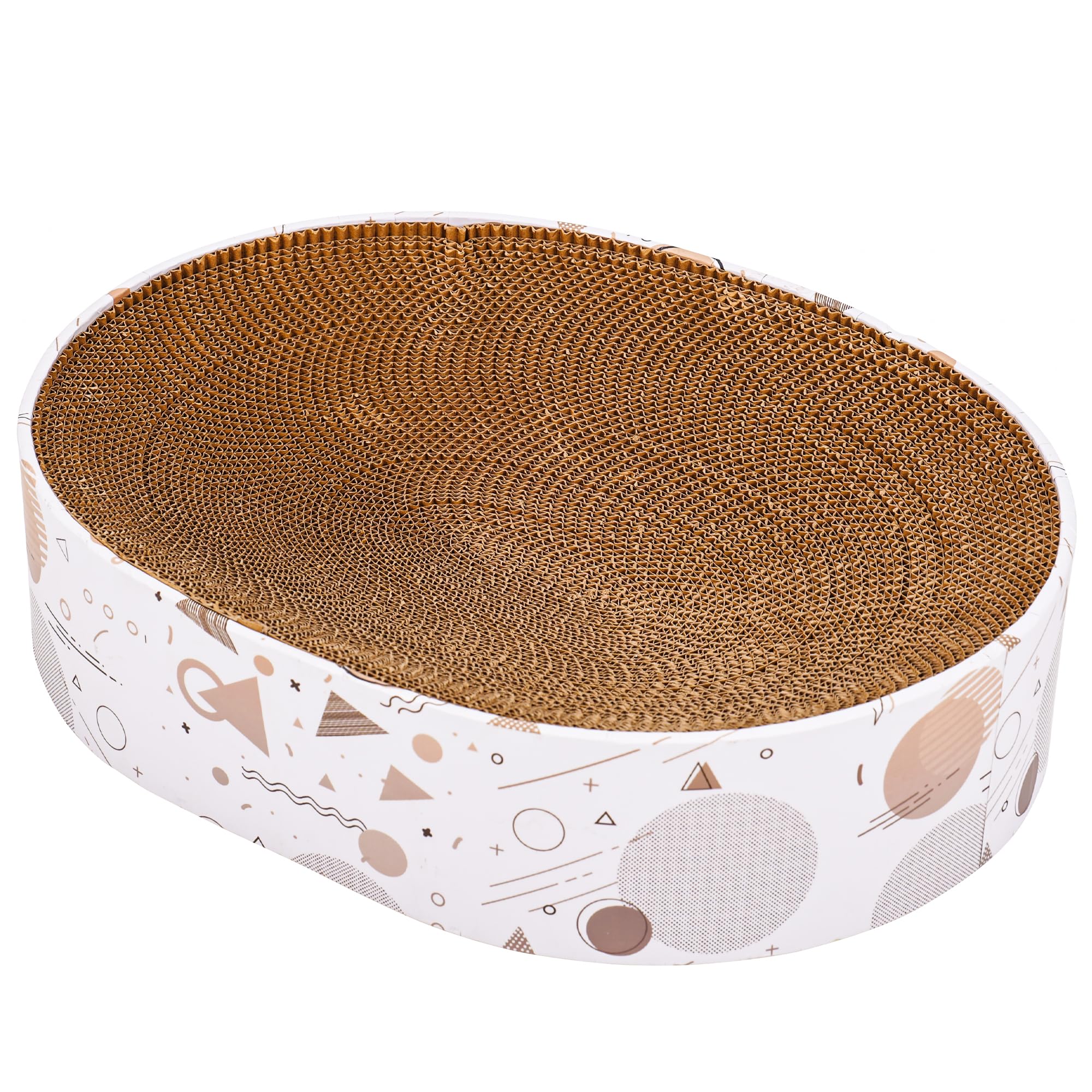 SMARTBEAN placa ovalada para arañar en habitación, protege muebles y satisface el rasguño del gato.