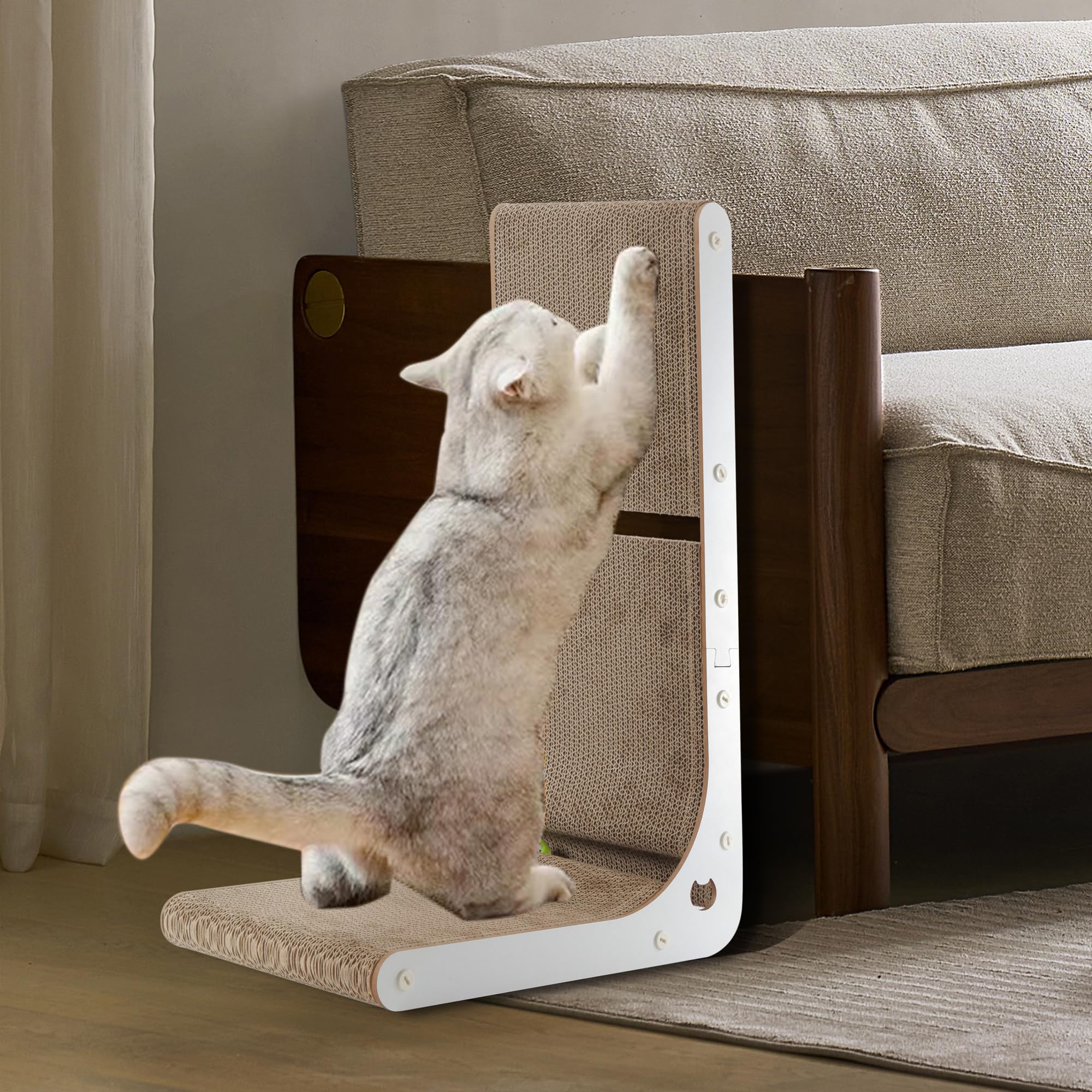 SMARTBEAN rascador para interiores protege muebles al atraer con catnip.