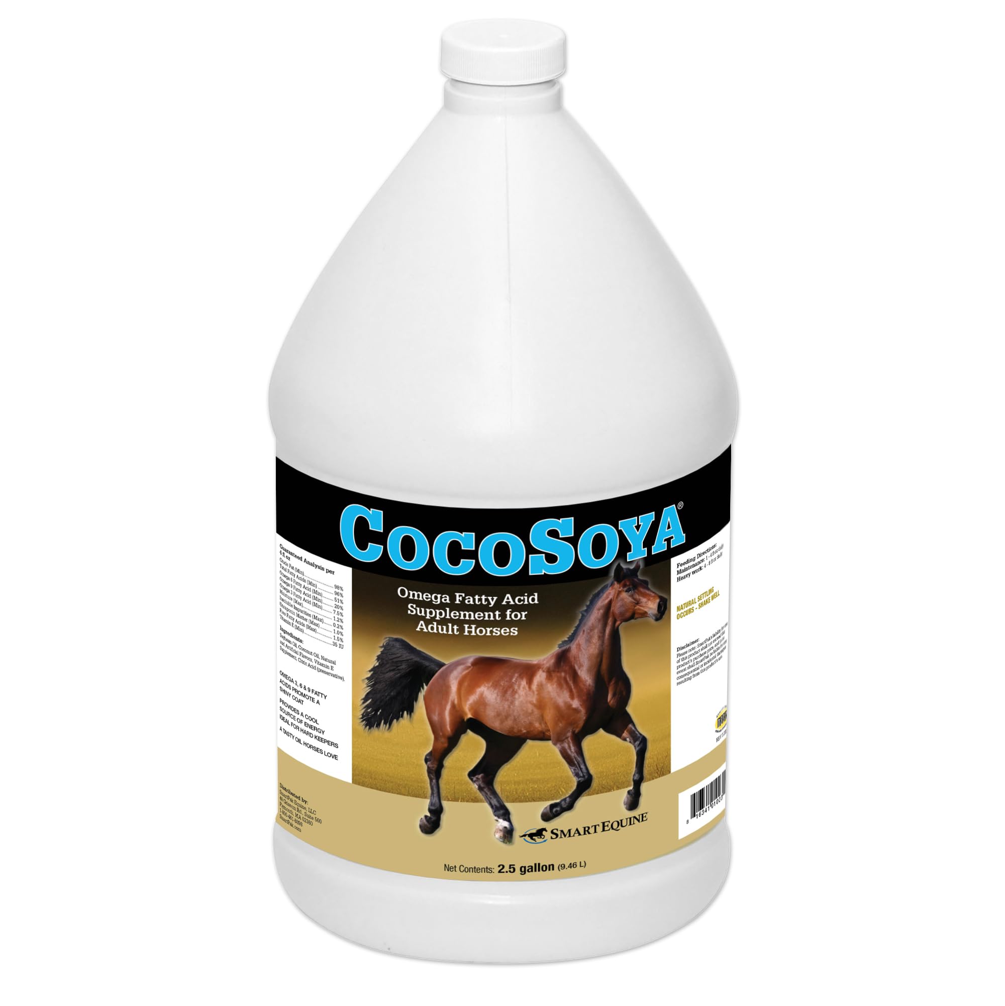 SmartEquine CocoSoya Aceite: vertido de botella para nutrir el pelaje y brillo.