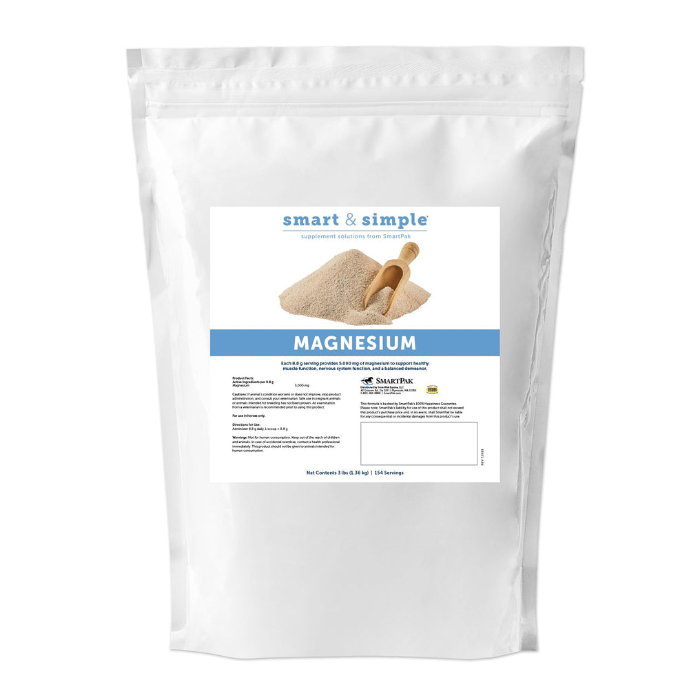 SmartEquine Magnesio para caballos en bote, apoyo diario al metabolismo.