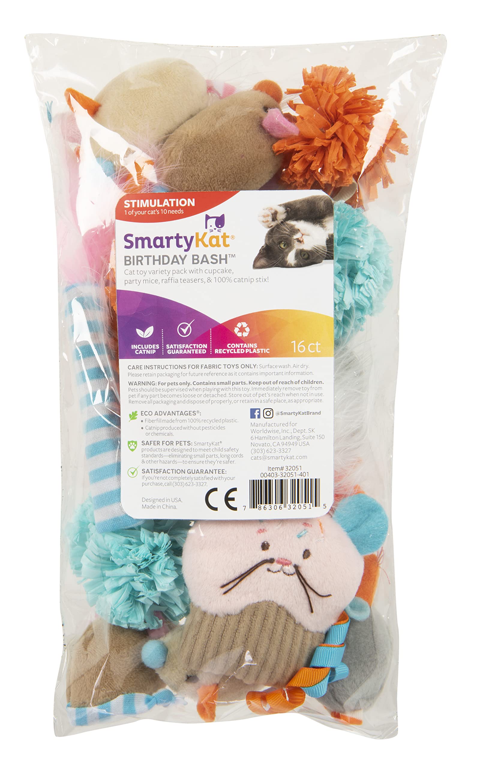 SmartyKat Birthday Bash: juguetes durables para horas de juego felino
